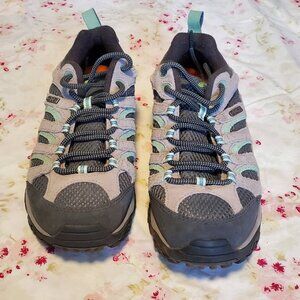Merrell Drizzle Gray Hiking Leather Lace Up Shoes Women's Size 9